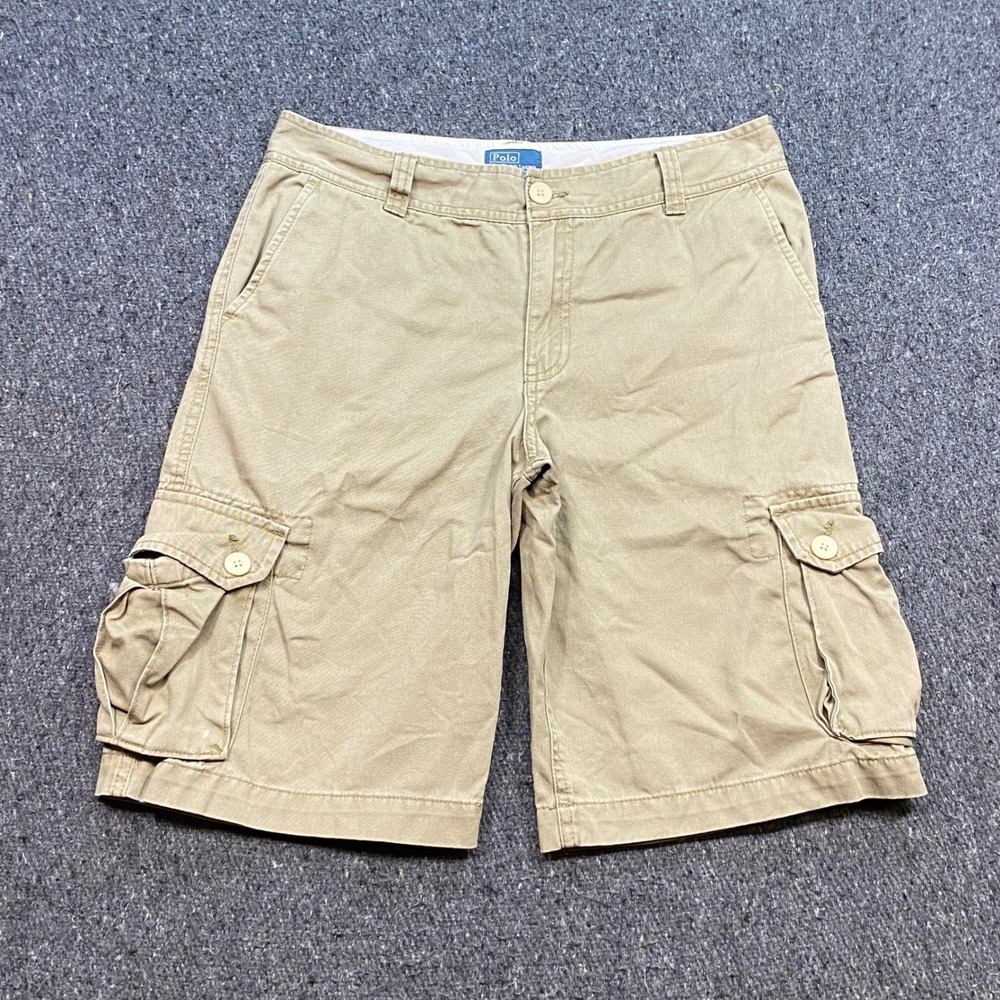 Polo Ralph Lauren Cargo Shorts Sz 18 Boys Tan Khaki Gorpcore Skater Chino